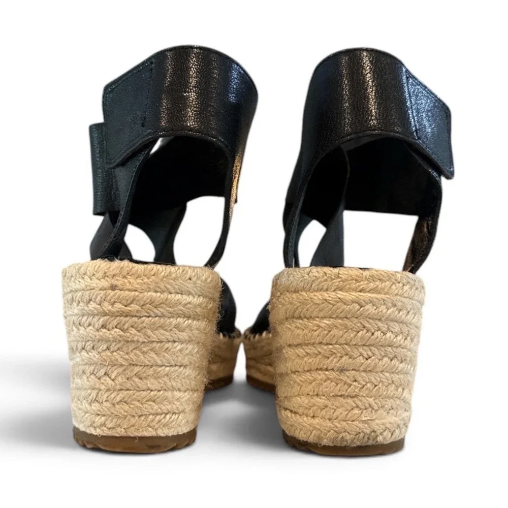Eileen Fisher Leather Espadrille Wedges